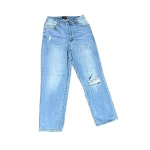 Poison Mushroom High Waist Wide Leg Baggy Distressed Jeans Size 26